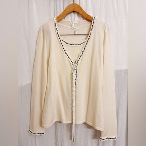 Escada Ecru & Black Sweater Set